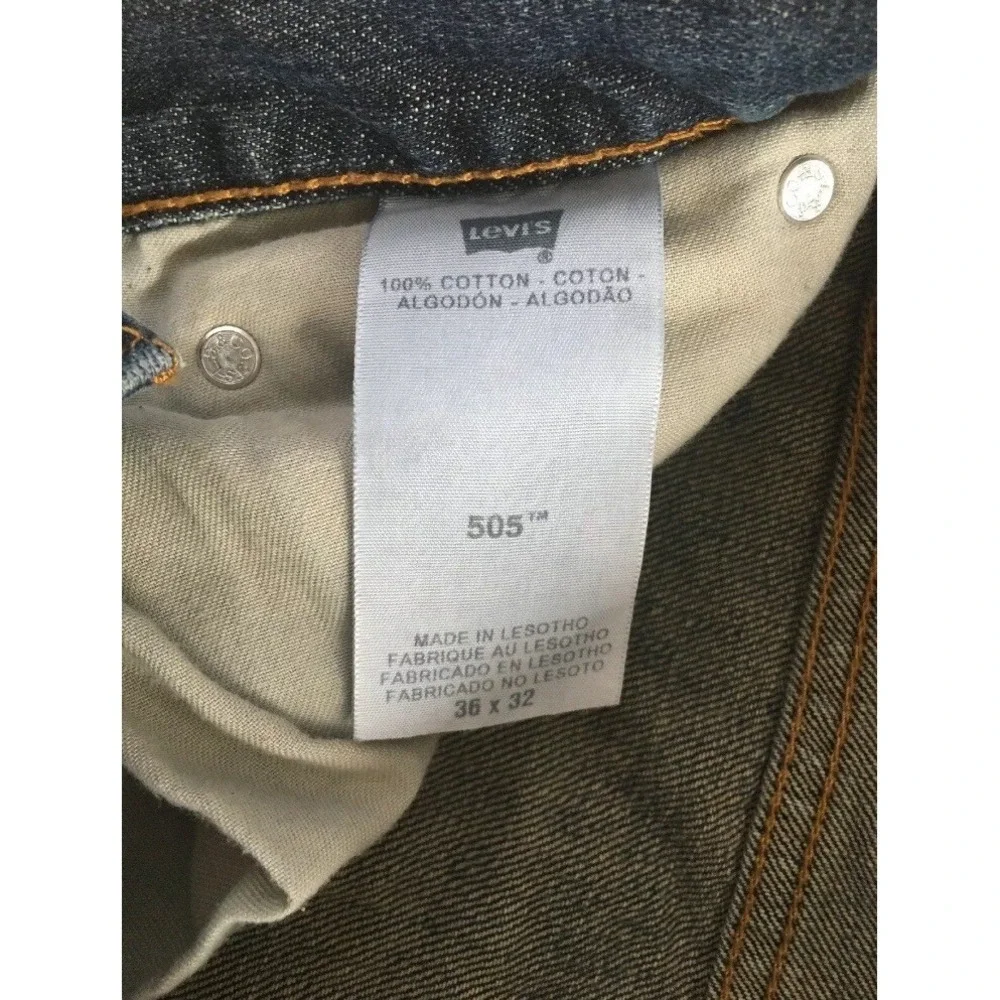 Levi 505 Regular Fit Jeans Medium Wash Men Size W36 L32